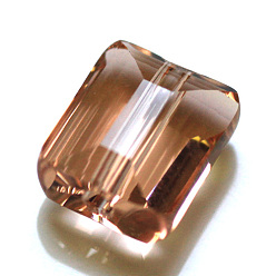 Melocotón de Soplo Imitación perlas de cristal austriaco, aaa grado, facetados, Rectángulo, peachpuff, 10x12x5.5 mm, agujero: 0.9~1 mm