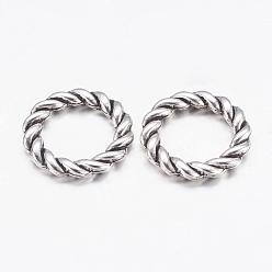 Antique Silver Alloy Linking Rings, Circle Frames, Lead Free and Cadmium Free, Antique Silver Color, about 19mm diameter, 3mm thick, hole: 13mm