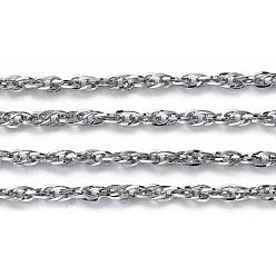 Stainless Steel Color 304 Stainless Steel Rope Chains, with Spool, Soldered, Stainless Steel Color, 1.8mm, about 32.8 Feet(10m)/roll
