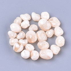 Pêche Perles acryliques, style de pierres fines imitation, nuggets, peachpuff, 10~18x9~13x7~11mm, Trou: 1.5mm