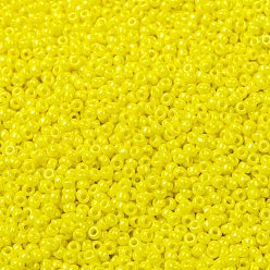 (RR422) Непрозрачный Желтый Блеск Миюки круглые бусины рокайль, японский бисер, 8/0, (rr 422) непрозрачный желтый блеск, 8/0, 3 мм, отверстие : 1 мм, Около 2111~2277 шт / 50 г
