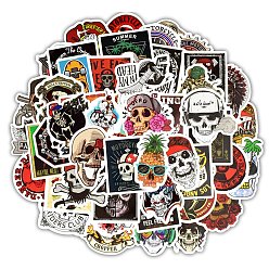 Skull 50 шт. ПВХ самоклеящиеся наклейки с героями мультфильмов, водонепроницаемые наклейки для декоративных подарков на вечеринке, детская художественная поделка, череп, 50~100 мм