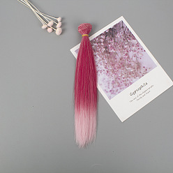 Cramoisi Cheveux longs et raides de coiffure de poupée de fibre à haute température, pour bricolage fille bjd making accessoires, cramoisi, 25~30 cm