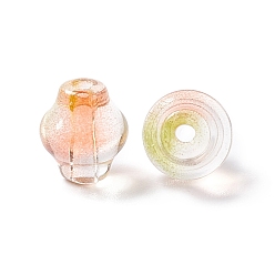 Orange Transparent Glass Beads, Lantern, Orange, 9x8mm, Hole: 1.5mm