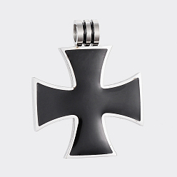 Stainless Steel Color 304 Stainless Steel Pendants, with Enamel, Cross, Stainless Steel Color, 31x25x6mm, Hole: 4mm