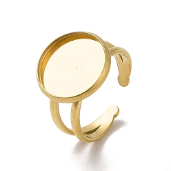 Золотой Ионное покрытие (ip) 304 настройки кольца манжеты из нержавеющей стали, круглые, золотые, лоток : 14 мм, 2.8~7.5 мм, внутренний диаметр: 18 мм