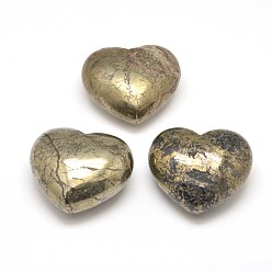 Pyrite Natural Pyrite Heart Love Stones, Pocket Palm Stones for Reiki Balancing, 40x45x23mm