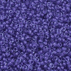 (RR1930) Semi-Frosted Violet Lined Light Sapphire Perles rocailles miyuki rondes, perles de rocaille japonais, 11/0, (rr 1930) saphir clair doublé violet semi-givré, 2x1.3mm, trou: 0.8 mm, sur 1100 pcs / bouteille, 10 g / bouteille