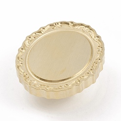 Oval 3D Embossed Photo Frame Brass Wax Seal Stamp Head, for Scrapbooking Cards Envelopes Wedding Invitations Gift, Oval Pattern, 34x30.5x14.5mm, Hole: 7.5mm