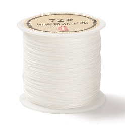 Blanc 50 yards cordon de noeud chinois en nylon, cordon de bijoux en nylon pour la fabrication de bijoux, blanc, 0.8mm