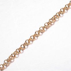 Golden 304 Stainless Steel Rolo Chains, Belcher Chain, Unwelded, with Spool, for Jewelry Making, Golden, 3x1mm, about 65.61 Feet(20m)/roll