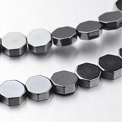 Original Color Non-magnetic Synthetic Hematite Bead Strands, Octagon, Original Color, 6x6x2mm, Hole: 1mm, about 67pcs/strand, 15.7 inch