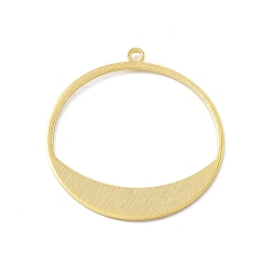 Real 24K Gold Plated Brass Pendants, Cadmium Free & Lead Free, Ring Charm, Real 24K Gold Plated, 30.5x28x0.5mm, Hole: 1.6mm