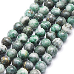 Pierre Précieuse Naturelle Brins de perles rondes en dioptase naturelle, 8~8.5mm, Trou: 1mm, Environ 44 pcs/chapelet, 15.47 pouce (39.3 cm)