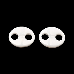 White Bioceramics Zirconia Ceramic Connector Charms, No Fading and Hypoallergenic, Nickel Free, Coffee Bean, White, 12.5x10x2.5mm, Hole: 3.2mm