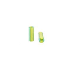Green Yellow Opaque Colours Two Tone Seed Glass Bugle Beads, Round Hole, Round Bugle, Green Yellow, 4~8.5x2mm, Hole: 0.6~0.8mm, about 450g/Pound