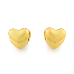 Matte Gold Color Alloy European Beads, Large Hole Beads, Matte Style, Heart, Matte Gold Color, 10x10x9mm, Hole: 5mm