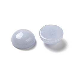 Light Steel Blue Natural White Jade Cabochons, Dyed, Half Round/Dome, Light Steel Blue, 10x4.5mm