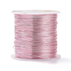 Pink Fil de cuivre rond fil de perles de cuivre, plaqué longue durée, rose, Jauge 24, 0.5mm, environ 75.45 pieds (23 m)/rouleau