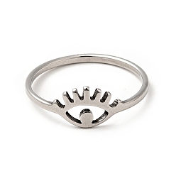 Нержавеющая Сталь Цвет 201 кольцо из нержавеющей стали с полым пальцем для женщин, цвет нержавеющей стали, размер США 6 1/2 (16.9 мм)
