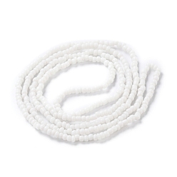 White Waist Beads, Candy Color Glass Seed Beads Stretch Body Chain, Sunmmer Jewelry for Women, White, 31-1/2~31-7/8 inch(80~81cm)