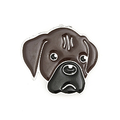 Dog Dog Enamel Pin with Brass Butterfly Clutches, Alloy Badge for Backpack Clothing, Boxer, 22x24.5x10mm, Pin: 1.1mm