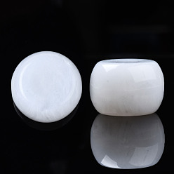 Кремово-белый Акриловые бусины, Стиль имитация драгоценных камней, колонка, кремово-белые, 33x23 мм, отверстие : 4.5 мм, Около 26 шт / 500 г
