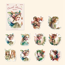 Angel & Fairy 20Pcs 10 Styles Paper Decorative Stickers, for Scrapbooking, Travel Diary Craft, Angel & Fairy, Packing: 155x90x10mm, Stickers: 2pcs/style