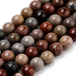 Jaspe de la Imagen America natural imagen hebras de perlas de jaspe, rondo, 8~8.5 mm, agujero: 1 mm, sobre 47 unidades / cadena, 15.5 pulgada