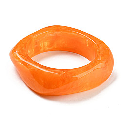 Dark Orange Acrylic Bangle for Women, Irregular Square, Dark Orange, Inner Diameter: 2-3/8 inch(6.15cm)