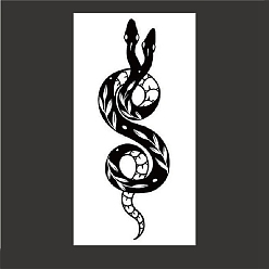 Черный Прохладный черный мамба змея съемные временные водонепроницаемые татуировки бумажные наклейки, чёрные, 14x6.8 см