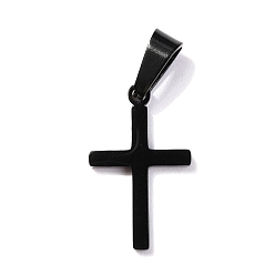 Electrophoresis Black Pendentifs en acier inoxydable, pour la fabrication de bijoux, croix, électrophorèse noir, 304mm, Trou: 20.5x12.5x1.2mm