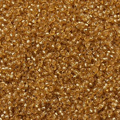 (RR4) Oro oscuro plateado Cuentas de rocailles redondas miyuki, granos de la semilla japonés, (rr 4) plateado oro oscuro, 11/0, 2x1.3 mm, agujero: 0.8 mm, sobre 1100 unidades / botella, 10 g / botella