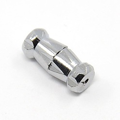 Platinum Brass Screw Clasps, Platinum, 11x4.5mm, hole: 0.5mm
