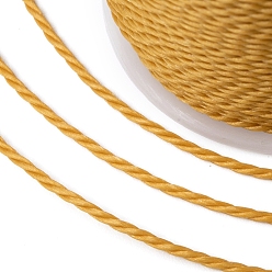Verge D'or Cordon rond en polyester ciré, cordon ciré taiwan, cordon torsadé, verge d'or, 1mm, environ 12.02 yards (11m)/rouleau