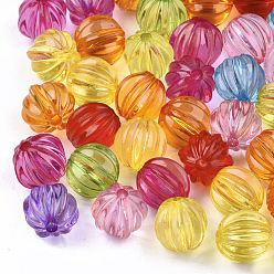 (52) Непрозрачная лаванда Прозрачные акриловые гофрированные шарики, круглые, разноцветные, 9x8.5x8.5 мм, Отверстие : 1.5 мм , около 1590 шт / 500 г