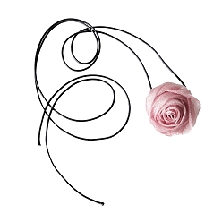 Pink Ткань чокеровщика ожерелья, цветок розы, розовые, 5.51 дюйм (14 см)