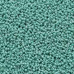 (132) Opaque Luster Turquoise Toho perles de rocaille rondes, perles de rocaille japonais, (132) turquoise lustre opaque, 11/0, 2.2mm, Trou: 0.8mm, à propos 1110pcs / bouteille, 10 g / bouteille
