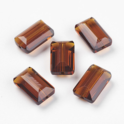 Sienna Imitation Austrian Crystal Beads, Grade AAA, Faceted, Rectangle, Sienna, 10x15.5x7mm, Hole: 0.9~1mm