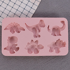Pink Moldes de silicona, moldes para pasteles para hornear, galleta, chocolate, molde de jabón, dinosaurio, rosa, 280x160 mm