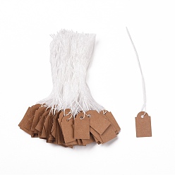 Peru Kraft Paper Tags, with Cotton Wire, Blank Price Tag, Rectangle, Peru, 11cm, 500pcs/bag