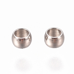 Stainless Steel Color 201 Stainless Steel Spacer Beads, Flat Round, Stainless Steel Color, 1.5x0.9mm, Hole: 1mm