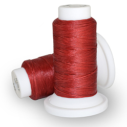 Dark Red Flat Waxed Polyester Cord, for Leather Sewing Stitching, Dark Red, 0.8mm, about 54.68 yards(50m)/roll