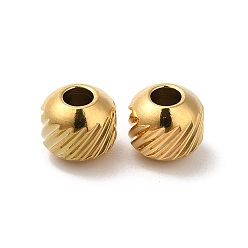 Real 18K Gold Plated 304 Stainless Steel Bead, Round, Real 18K Gold Plated, 5mm, Hole: 2mm