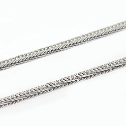 Stainless Steel Color 304 Stainless Steel Wheat Chains, Soldered, Stainless Steel Color, 1.5mm