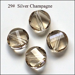 BurlyWood Imitation Austrian Crystal Beads, Grade AAA, Faceted, Flat Round, BurlyWood, 10x5mm, Hole: 0.9~1mm