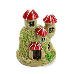 Jaune Verge D'or Mini maison champignon miniature en résine, décorations micro paysagères pour la maison, pour les accessoires de maison de poupée de jardin de fées faisant semblant de décorations d'accessoires, jaune verge d'or clair, 25x34mm