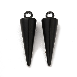 Electrophoresis Black 201 Stainless Steel Pendants, Cone Charm, Electrophoresis Black, 18.5x5.5mm, Hole: 1.5mm