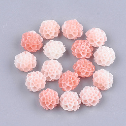 Saumon Clair Perles de corail synthétiques, teint, fleur de lotus, saumon clair, 10x11x6.5mm, Trou: 1.2mm