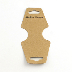 Camello Tarjetas de presentación de cartón, utilizado para el collar, pulsera y colgantes móviles, camello, 124x46x0.3 mm